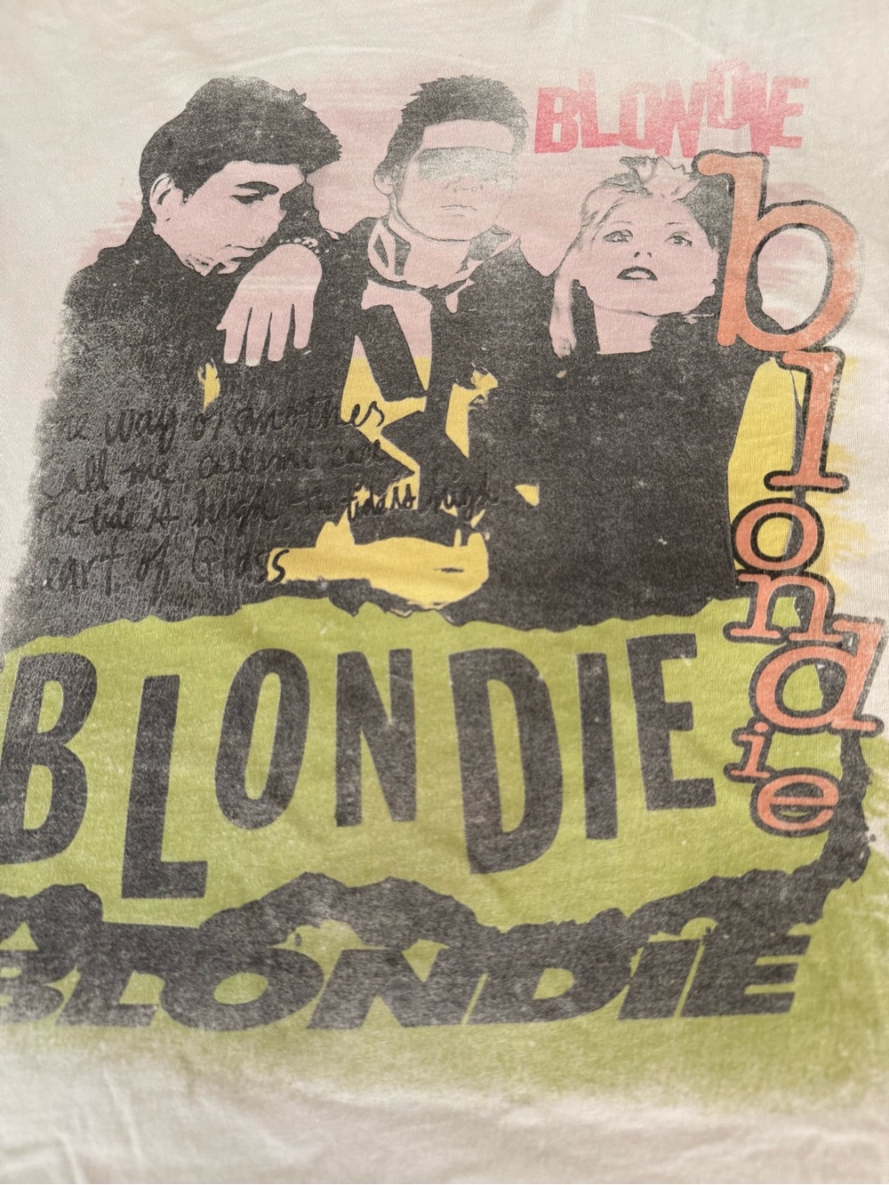 Distressed licenced Blondie tee shirt unisex M/L Deborah Harry GUC